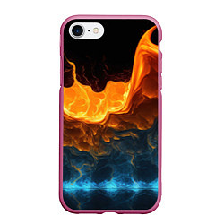 Чехол iPhone 7/8 матовый Лава и вода, цвет: 3D-малиновый