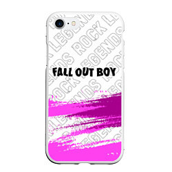 Чехол iPhone 7/8 матовый Fall Out Boy rock legends: символ сверху, цвет: 3D-белый