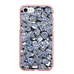 Чехол iPhone 7/8 матовый Россыпь бриллиантов, цвет: 3D-светло-розовый
