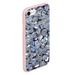 Чехол iPhone 7/8 матовый Россыпь бриллиантов, цвет: 3D-светло-розовый — фото 2