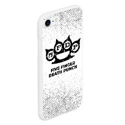 Чехол iPhone 7/8 матовый Five Finger Death Punch с потертостями на светлом, цвет: 3D-белый — фото 2