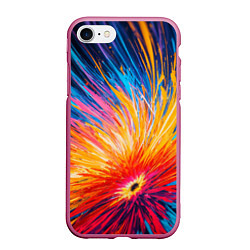 Чехол iPhone 7/8 матовый Абстрактный цветок, цвет: 3D-малиновый
