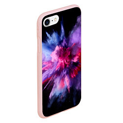 Чехол iPhone 7/8 матовый Фиолетовый с белым паттерн, цвет: 3D-светло-розовый — фото 2