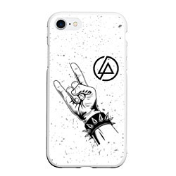 Чехол iPhone 7/8 матовый Linkin Park и рок символ, цвет: 3D-белый