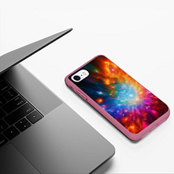 Чехол iPhone 7/8 матовый Космическая многомерность, цвет: 3D-малиновый — фото 2