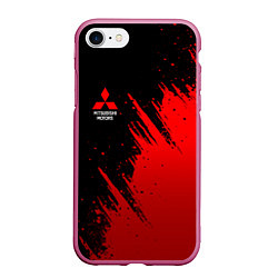 Чехол iPhone 7/8 матовый Mitsubishi red - red sport, цвет: 3D-малиновый