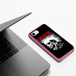 Чехол iPhone 7/8 матовый Exploited - панк, цвет: 3D-малиновый — фото 2