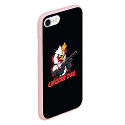 Чехол iPhone 7/8 матовый Chicken gun pew pew, цвет: 3D-светло-розовый — фото 2