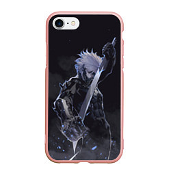 Чехол iPhone 7/8 матовый Metal Gear Rising - В дыму, цвет: 3D-светло-розовый