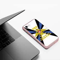 Чехол iPhone 7/8 матовый ПВО - сами не летаем и другим не даем!, цвет: 3D-светло-розовый — фото 2