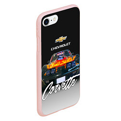 Чехол iPhone 7/8 матовый Американская маслкар 70-х годов Chevrolet Corvette, цвет: 3D-светло-розовый — фото 2