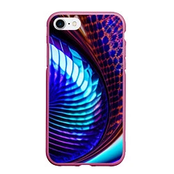 Чехол iPhone 7/8 матовый Неоновый водоворот, цвет: 3D-малиновый
