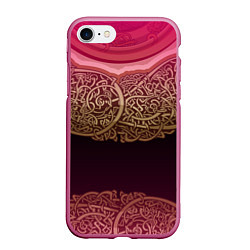 Чехол iPhone 7/8 матовый Пылающий орнамент, цвет: 3D-малиновый