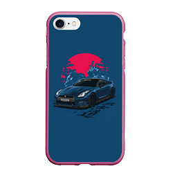 Чехол iPhone 7/8 матовый Nissan GTR Godzilla, цвет: 3D-малиновый