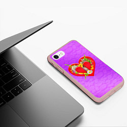 Чехол iPhone 7/8 матовый Цветы от сердца, цвет: 3D-светло-розовый — фото 2