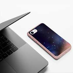 Чехол iPhone 7/8 матовый Космическое полотно, цвет: 3D-светло-розовый — фото 2