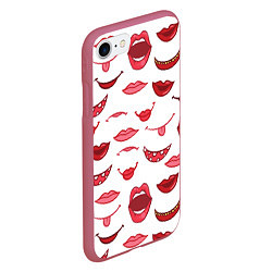 Чехол iPhone 7/8 матовый Сладкие губы, цвет: 3D-малиновый — фото 2