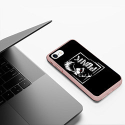 Чехол iPhone 7/8 матовый Панк - череп с ирокезом, цвет: 3D-светло-розовый — фото 2