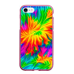 Чехол iPhone 7/8 матовый Тай-дай кислотные краски, цвет: 3D-малиновый
