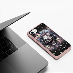 Чехол iPhone 7/8 матовый Клоун зомби, цвет: 3D-светло-розовый — фото 2