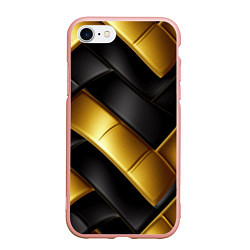 Чехол iPhone 7/8 матовый Gold black luxury, цвет: 3D-светло-розовый