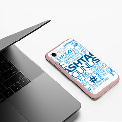 Чехол iPhone 7/8 матовый Хештеги, цвет: 3D-светло-розовый — фото 2