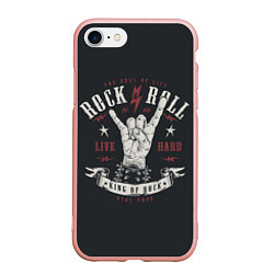 Чехол iPhone 7/8 матовый Rock and roll - жест козы