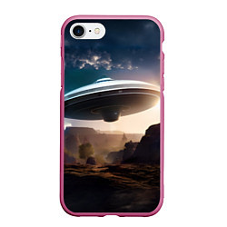 Чехол iPhone 7/8 матовый НЛО над горами