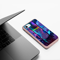 Чехол iPhone 7/8 матовый Дэвид Мартинес Cyberpunk Edgerunners, цвет: 3D-светло-розовый — фото 2