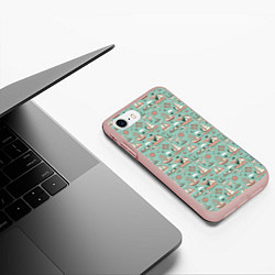 Чехол iPhone 7/8 матовый Парусники и корабли, цвет: 3D-светло-розовый — фото 2