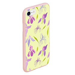 Чехол iPhone 7/8 матовый Фиолетовые лилии, цвет: 3D-светло-розовый — фото 2