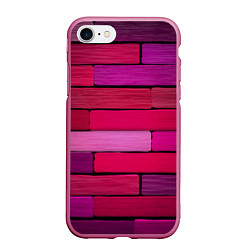 Чехол iPhone 7/8 матовый Малиновые кирпичики, цвет: 3D-малиновый