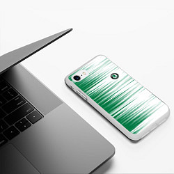 Чехол iPhone 7/8 матовый Skoda sign Шкода, цвет: 3D-белый — фото 2