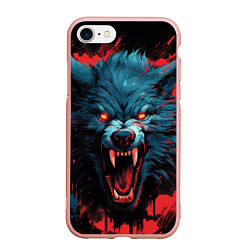 Чехол iPhone 7/8 матовый Wolf black red