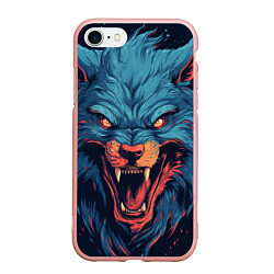 Чехол iPhone 7/8 матовый Art blue wolf