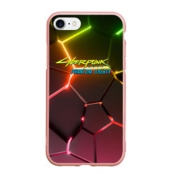 Чехол iPhone 7/8 матовый Cyberpunk 2077 phantom liberty logo neon