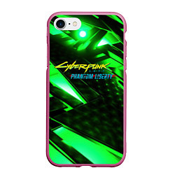 Чехол iPhone 7/8 матовый Cyberpunk 2077 phantom liberty neon green, цвет: 3D-малиновый