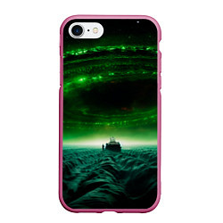 Чехол iPhone 7/8 матовый Космический шторм, цвет: 3D-малиновый