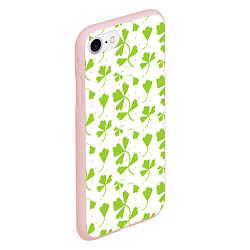 Чехол iPhone 7/8 матовый Зелёные веточки, цвет: 3D-светло-розовый — фото 2