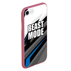 Чехол iPhone 7/8 матовый Beast mode - blue sport, цвет: 3D-малиновый — фото 2