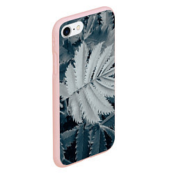 Чехол iPhone 7/8 матовый Белый лист, цвет: 3D-светло-розовый — фото 2