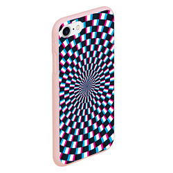 Чехол iPhone 7/8 матовый Оптическая иллюзия глитч, цвет: 3D-светло-розовый — фото 2