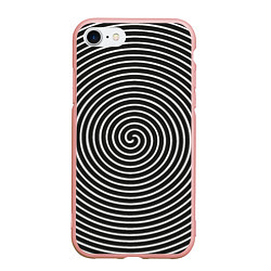 Чехол iPhone 7/8 матовый Оптическая иллюзия спираль, цвет: 3D-светло-розовый