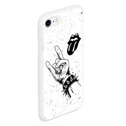 Чехол iPhone 7/8 матовый Rolling Stones и рок символ, цвет: 3D-белый — фото 2