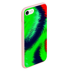 Чехол iPhone 7/8 матовый Красно-зеленый абстрактный узор, цвет: 3D-светло-розовый — фото 2