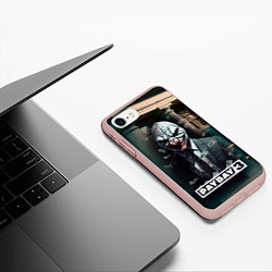 Чехол iPhone 7/8 матовый Payday 3 mask, цвет: 3D-светло-розовый — фото 2