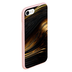 Чехол iPhone 7/8 матовый Black gold waves, цвет: 3D-светло-розовый — фото 2