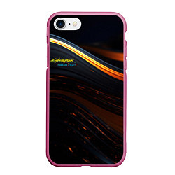 Чехол iPhone 7/8 матовый Cyberpunk 2077 phantom liberty black gold logo