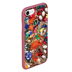 Чехол iPhone 7/8 матовый Камни и драгоценности, цвет: 3D-малиновый — фото 2