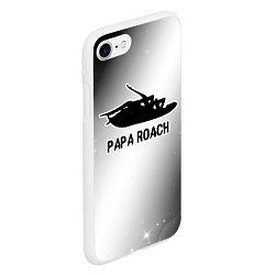 Чехол iPhone 7/8 матовый Papa Roach glitch на светлом фоне, цвет: 3D-белый — фото 2